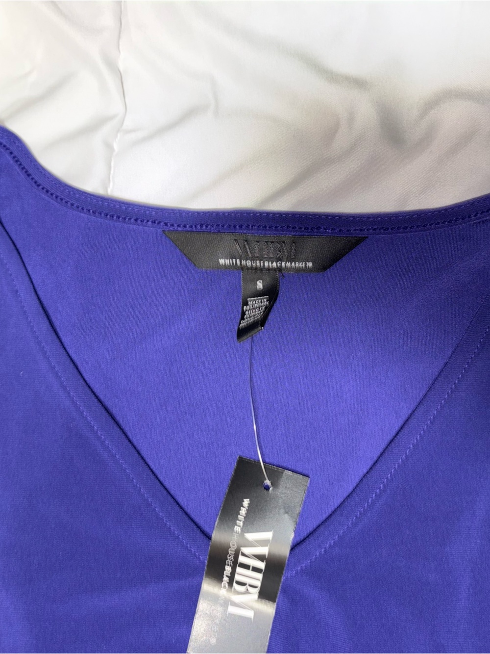 NWT WHBM Kimono Sleeve Smocked Waist Dress in Midnight Indigo - Size Small - Picture 2 of 9